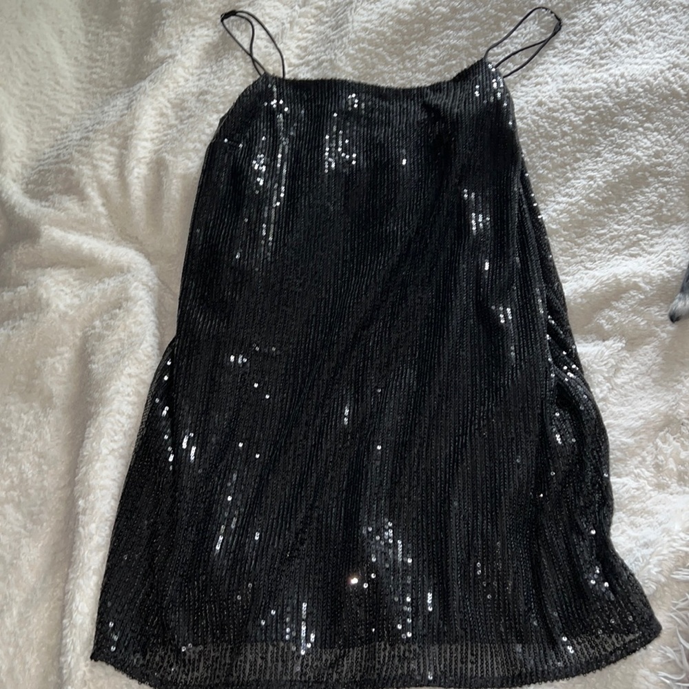 Banana Republic sparkly short black dress